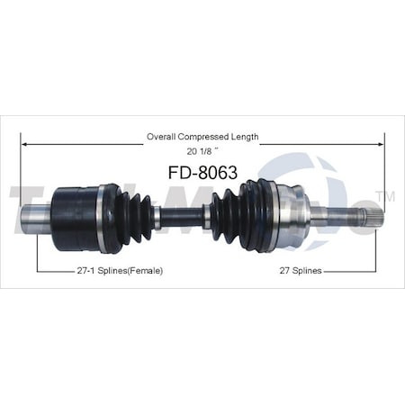 Surtrack Axle Cv Axle Shaft, Fd-8063 FD-8063